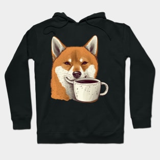 Shiba Inu dog with coffee Hoodie